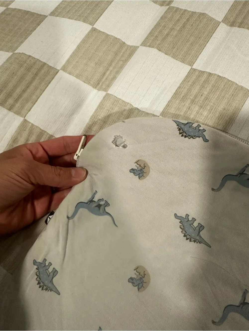 Kyte Baby Sleep Sack with Blue Dinosaur Print